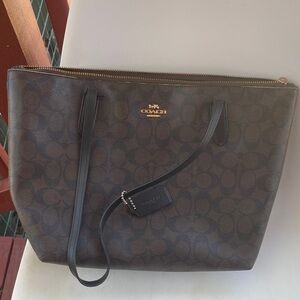 Coach Brown & Black Signature Tote